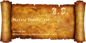 Nyiry Debóra névjegykártya